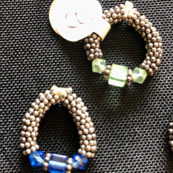 Swarovski crystal Stretch ring Toe Ring Sterling Silver choose color NWT - Picture 6 of 7